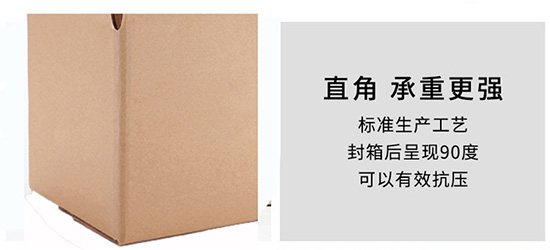 紙箱呈現(xiàn)90度直角，承重強